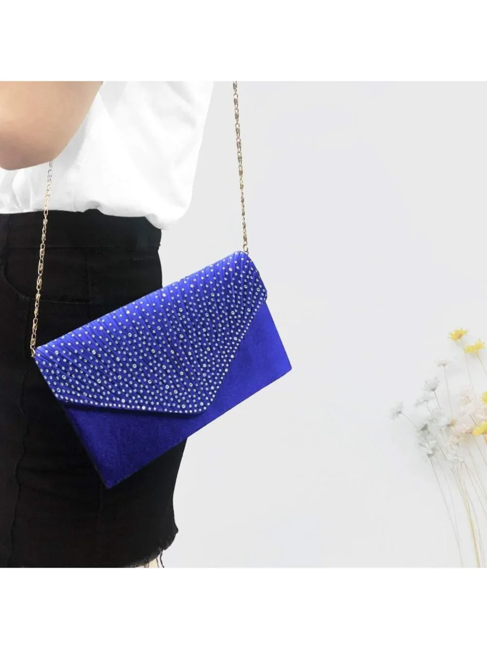 〽️ Women’s Royal Blue Clutch Purse Bridal Wedding Party Evening Shoulder Bag